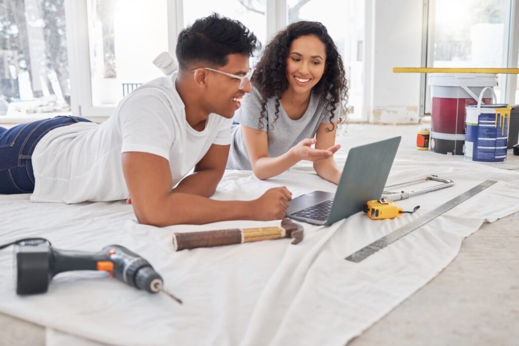 Couple learning how to get into property development
