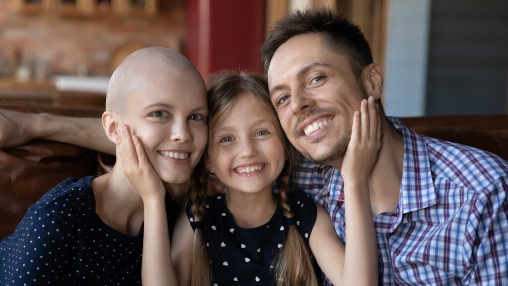 Family happy that they took out income protection insurance