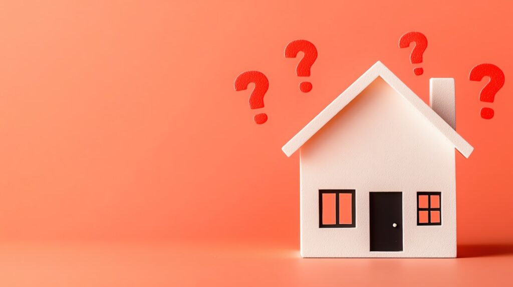 House with questions marks, symbolising the question 'How long should I fix my mortgage for?'