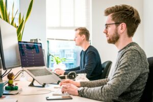 Office workers sitting at their computer