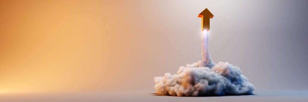 Arrow rocket symbolising business growth with invoice finance